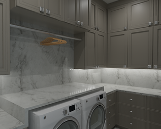 Custom Laundry Room Design 3D Rendering