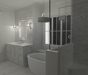 Custom Master Bathroom Design 3D Rendering