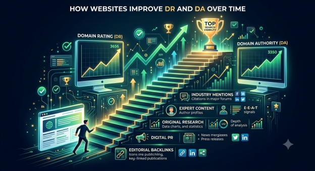How quality backlinks, content, and Digital PR improve DR and DA over time | 10x Digital Marketing