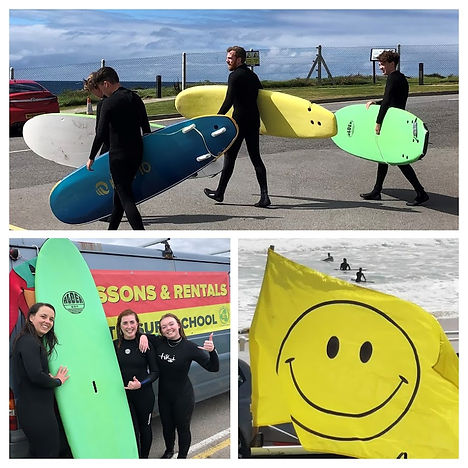 Happy Surfers enjoying Surf Lessons with Celtic Surf School at Spanish Point Near Doolin County Clare
