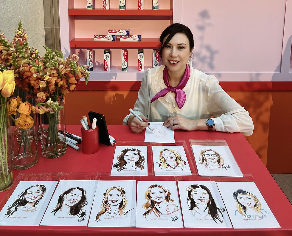 Live portraits are unique & guest favorite party favors