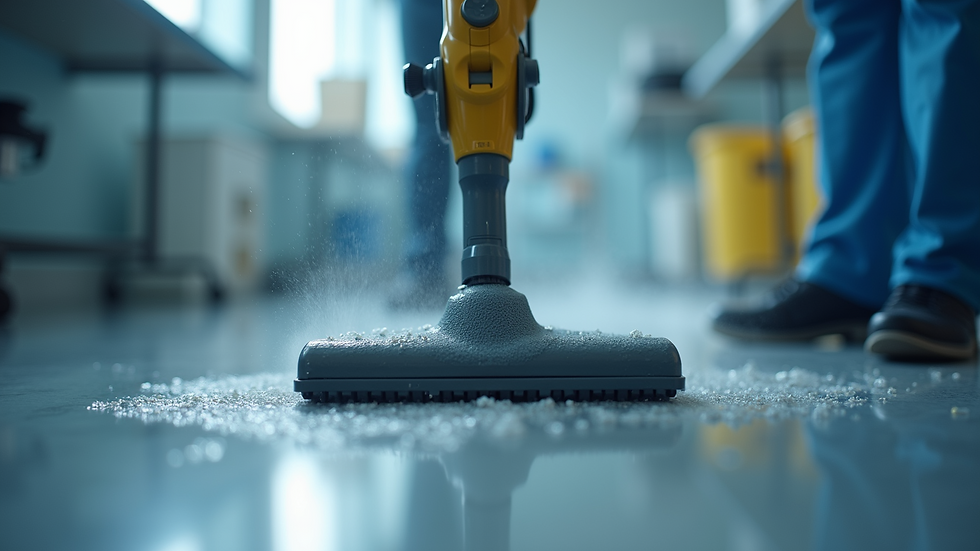 Close-up view of professional cleaning equipment in use