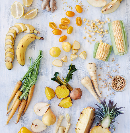 Zdravé sortiment žluté potravin