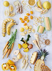 Healthy assortment of yellow foods