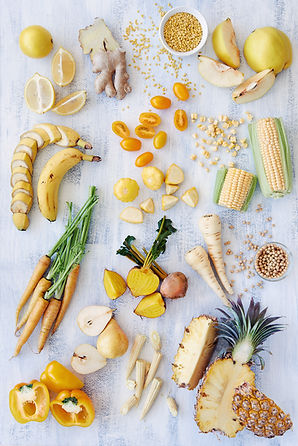 assortiment d'aliments sains jaune