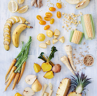 assortiment d'aliments sains jaune