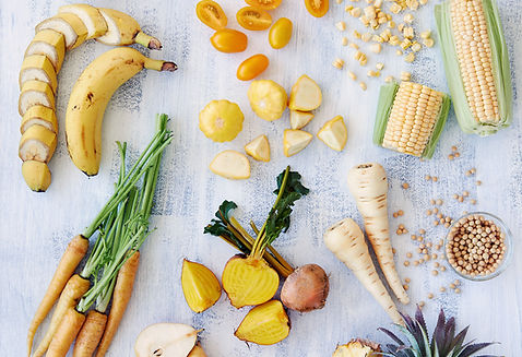 Gesunde Auswahl an gelben Lebensmittel