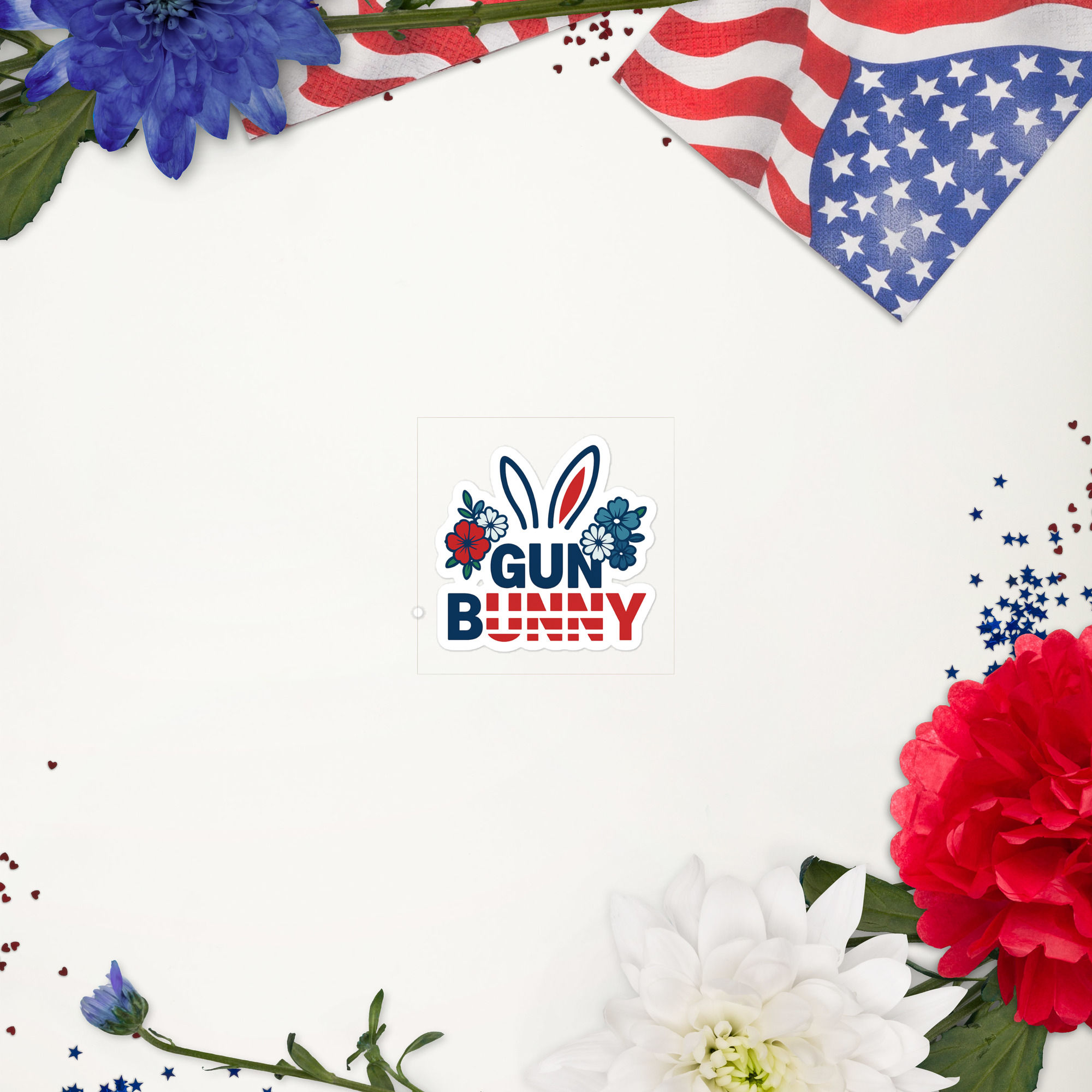 Red, White, and Blue GunBunny Sticker