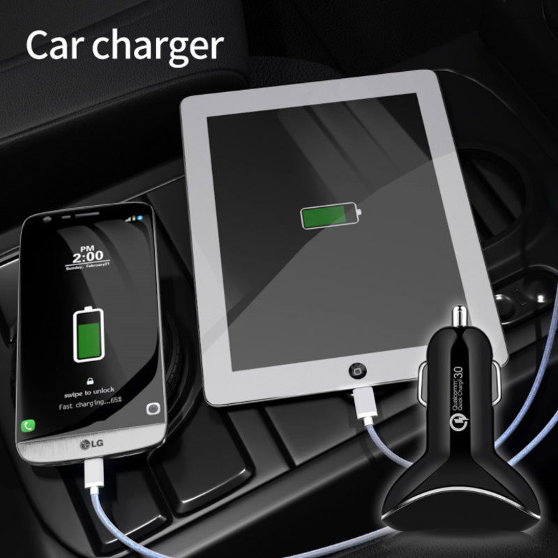 Miniatura: Triple Source Car Charger 2x USB And Type C Ports