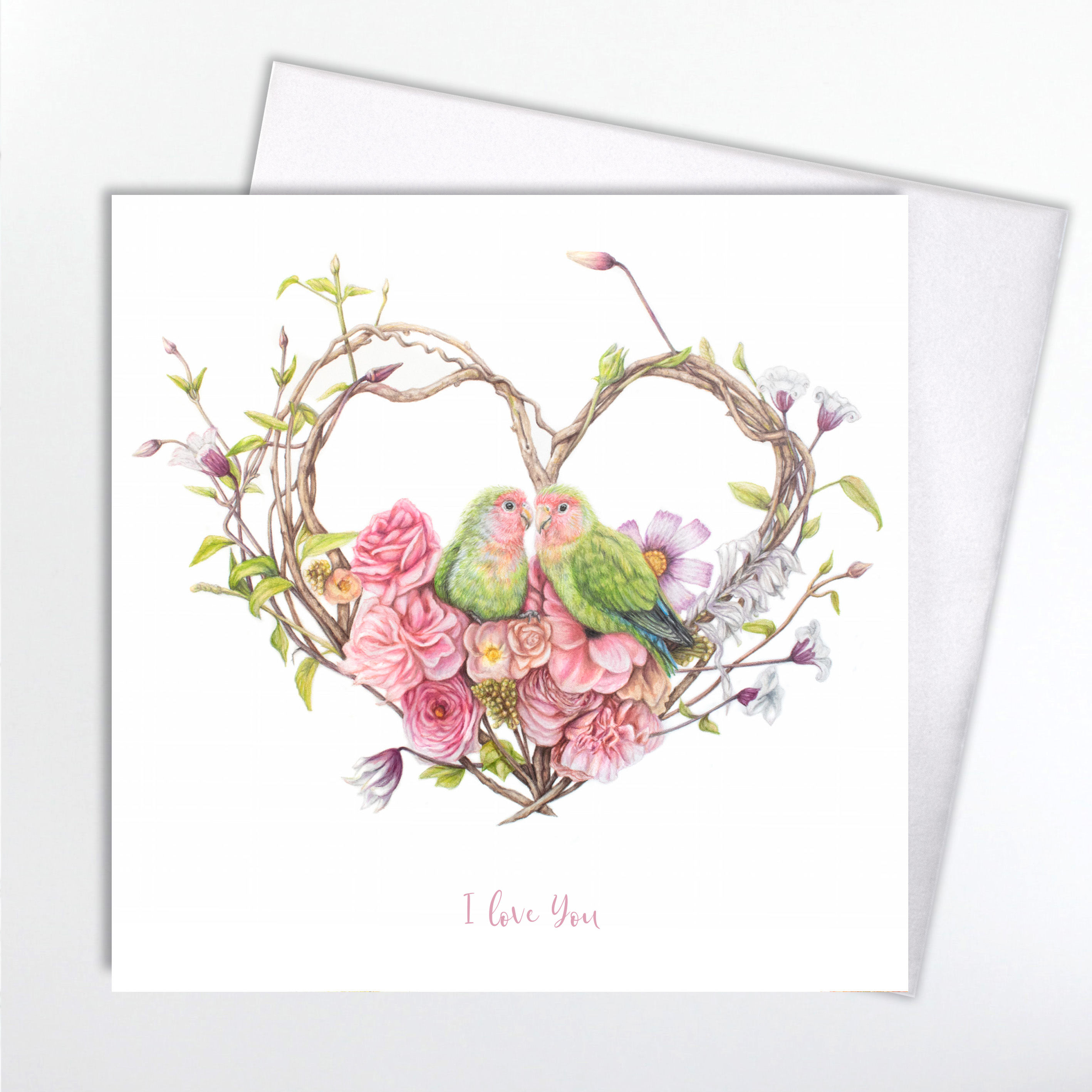I Love You - Love Birds Greeting Card