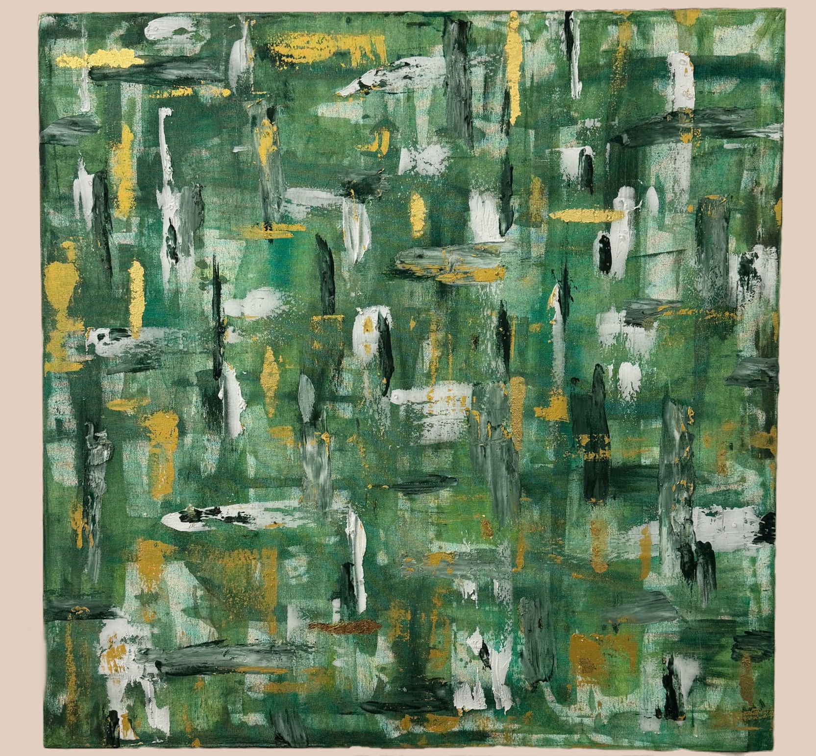 "Peridot Quartz" - Original on 35x35" Box Canvas