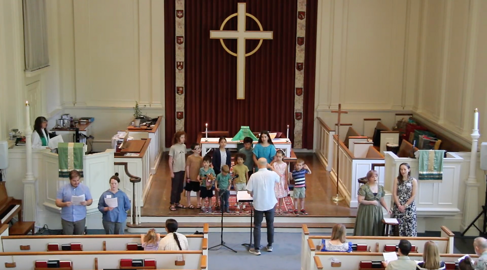 Incarnation's "Small Ya'll Choir" leading us in worship under the conducting of Grant Sung