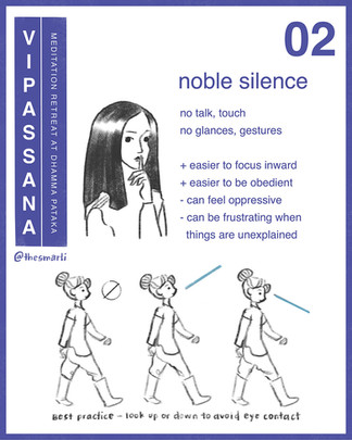 Illustration of a girl silencing with finger to lips and three boot-clad figures walking by Smarti.
