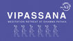 Puprle title page of Vipassana Meditation Retreat blog post with white illustrations of 6 figures walking in boots by Smarti.