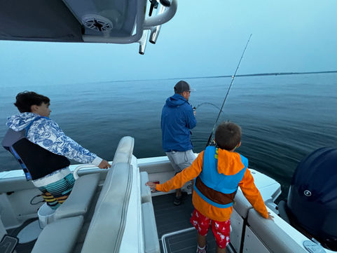Striped bass fishing