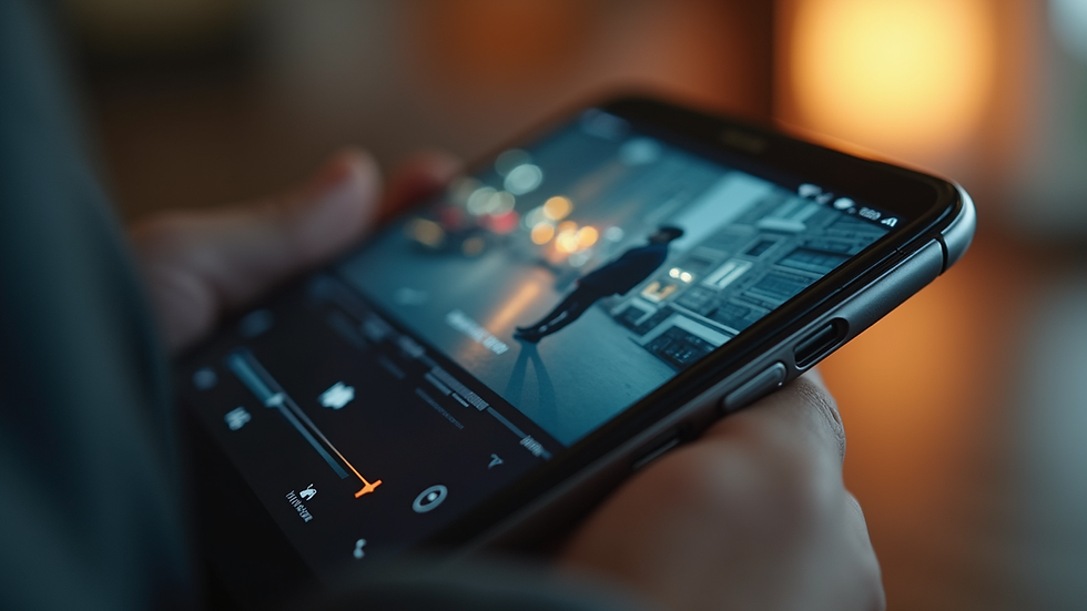 Close-up of a smartphone screen showing a short-form video playing