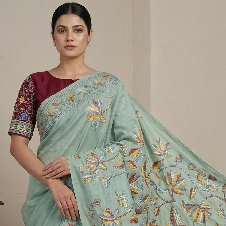 Thumbnail: Embroidery Katha Silk