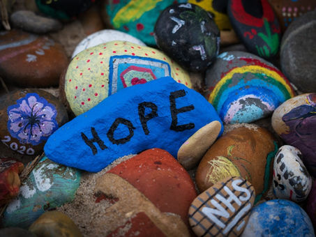 painted rocks with hope