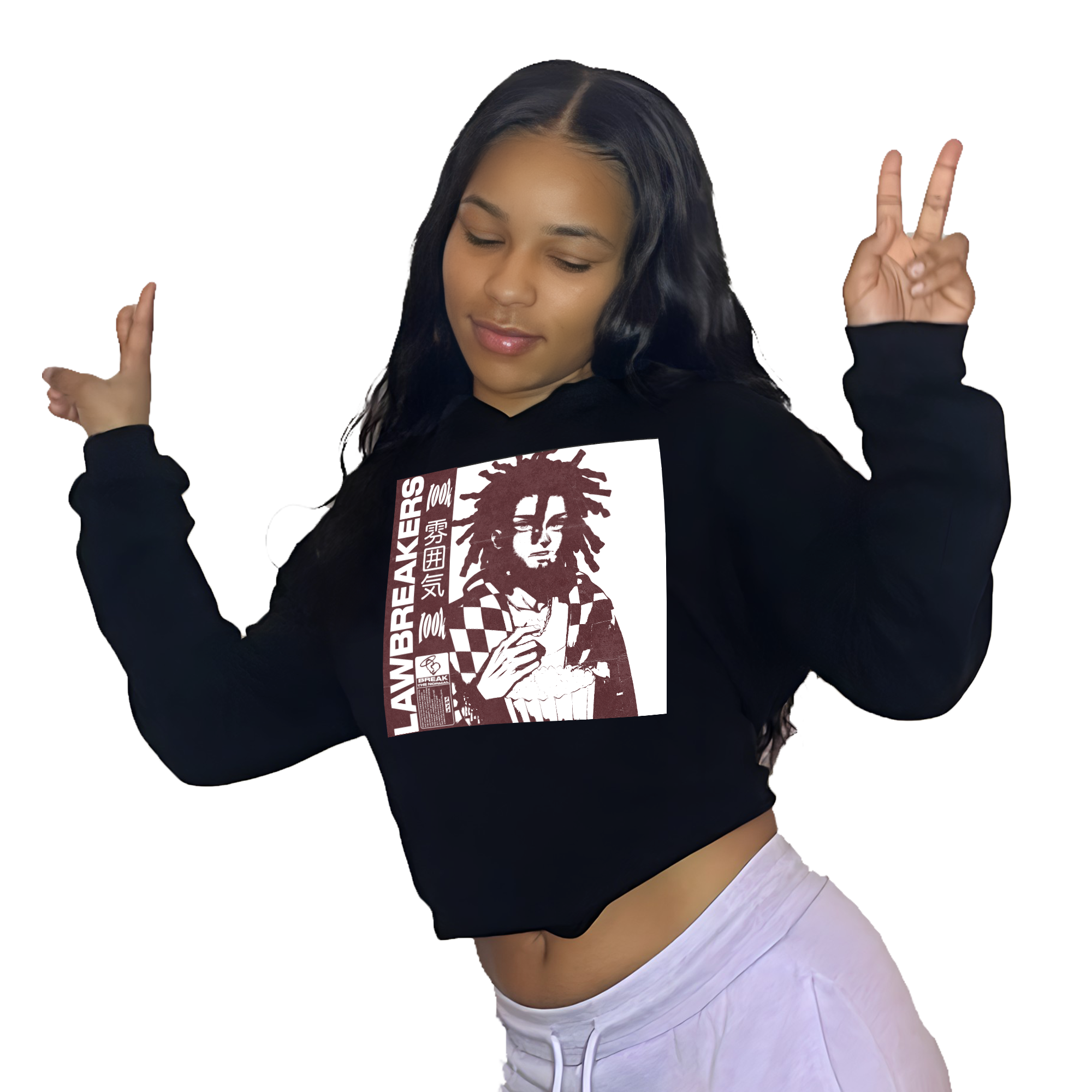 LAWBREAKERS 100K Cropped Hoodie (Red Design)