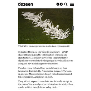 DEZEEN feature about 3D printed language models
