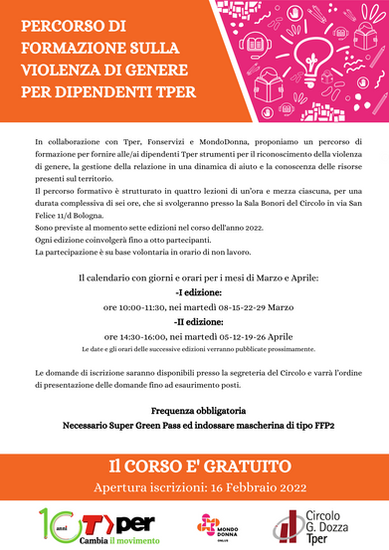Percorso di Formazione sulla Violenza di Genere per dipendenti Tper