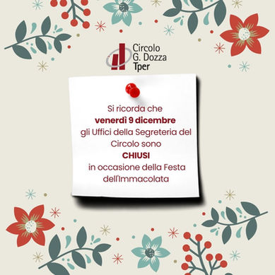 Chiusura uffici per la Festa dell'Immacolata