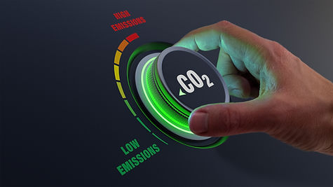 Lower CO2 emissions to limit global warming and climate change. Concept with manager hand