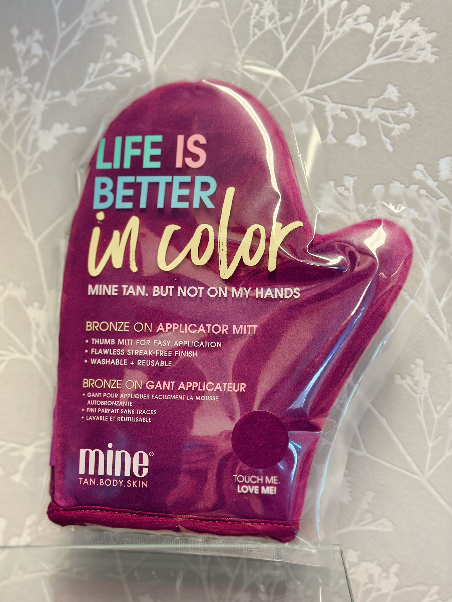 Hanska/kinnas itseruskettaville voiteille