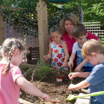 Children Playing Outside at Nursery