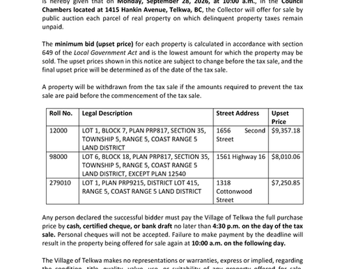 Notice of Tax Sale