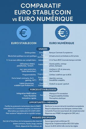 💶💡 Euro stablecoin ou euro numérique (MNBC) : quel avenir pour notre souveraineté monétaire ?