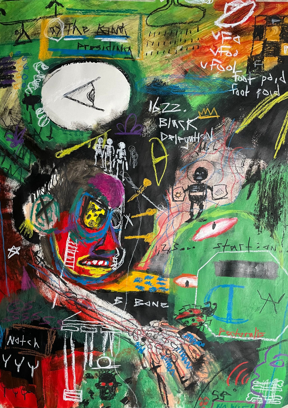 Clean and Clear, mixed media on paper
