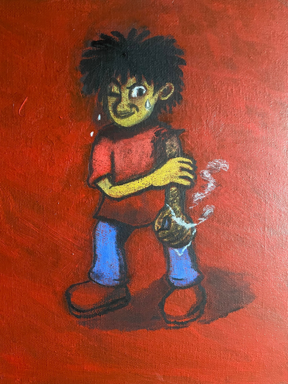 Spent, mixed media on canvas