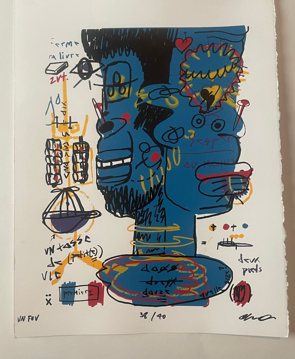 Origin of Man (Un Fou), screenprint on paper