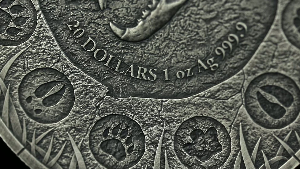 Miniatura: Megafauna: Cave Lion Oblivion 1 oz Silver Coin 20$ Liberia 2026