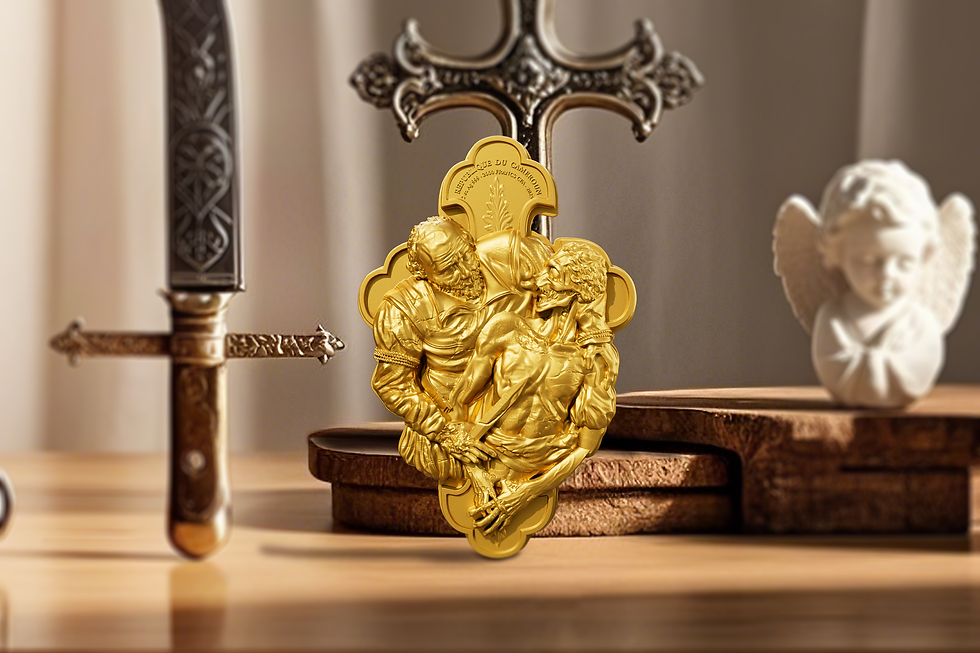 Miniatura: St. Bartholomew: 12 Apostles Series Gold Glided 2 oz Silver Coin Cameroon 2025