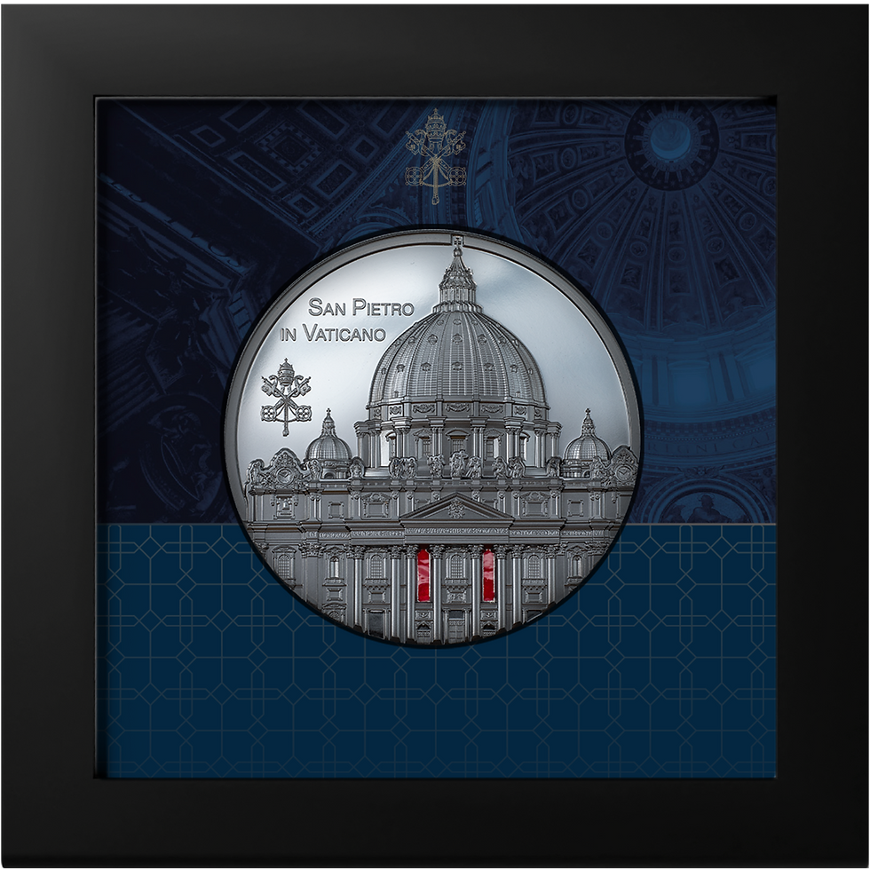 Thumbnail: SAN PIETRO IN VATICANO Tiffany Art 5 Oz Silver Coin 25$ Palau 2022