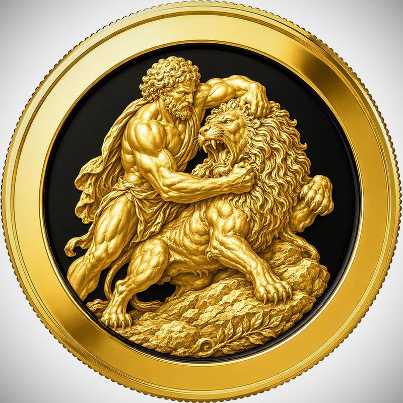 HERCULES AND THE NEMEAN LION The Twelve Labors of Hercules 5Oz Copper Medal 2026