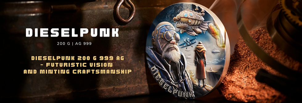 Miniatura: Dieselpunk - The Punk Universe - 200g .999 High Relief Silver UV - 15$ Niue 2025