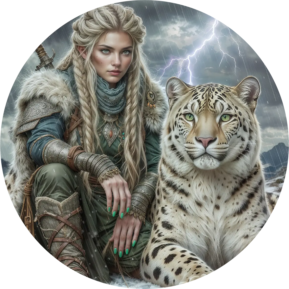 GUARDIAN OF THE WHITE WILDS By Hayleybug Mint 1oz .999 Silver Round Colorized