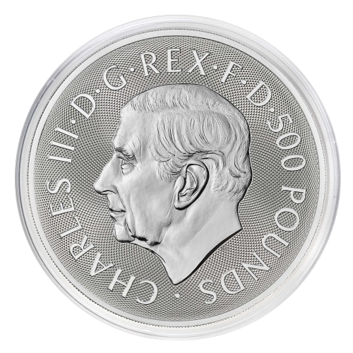 Miniatura: St George and the Dragon 1 KG .999 Silver Bullion 500 Pounds Great Britain 2024