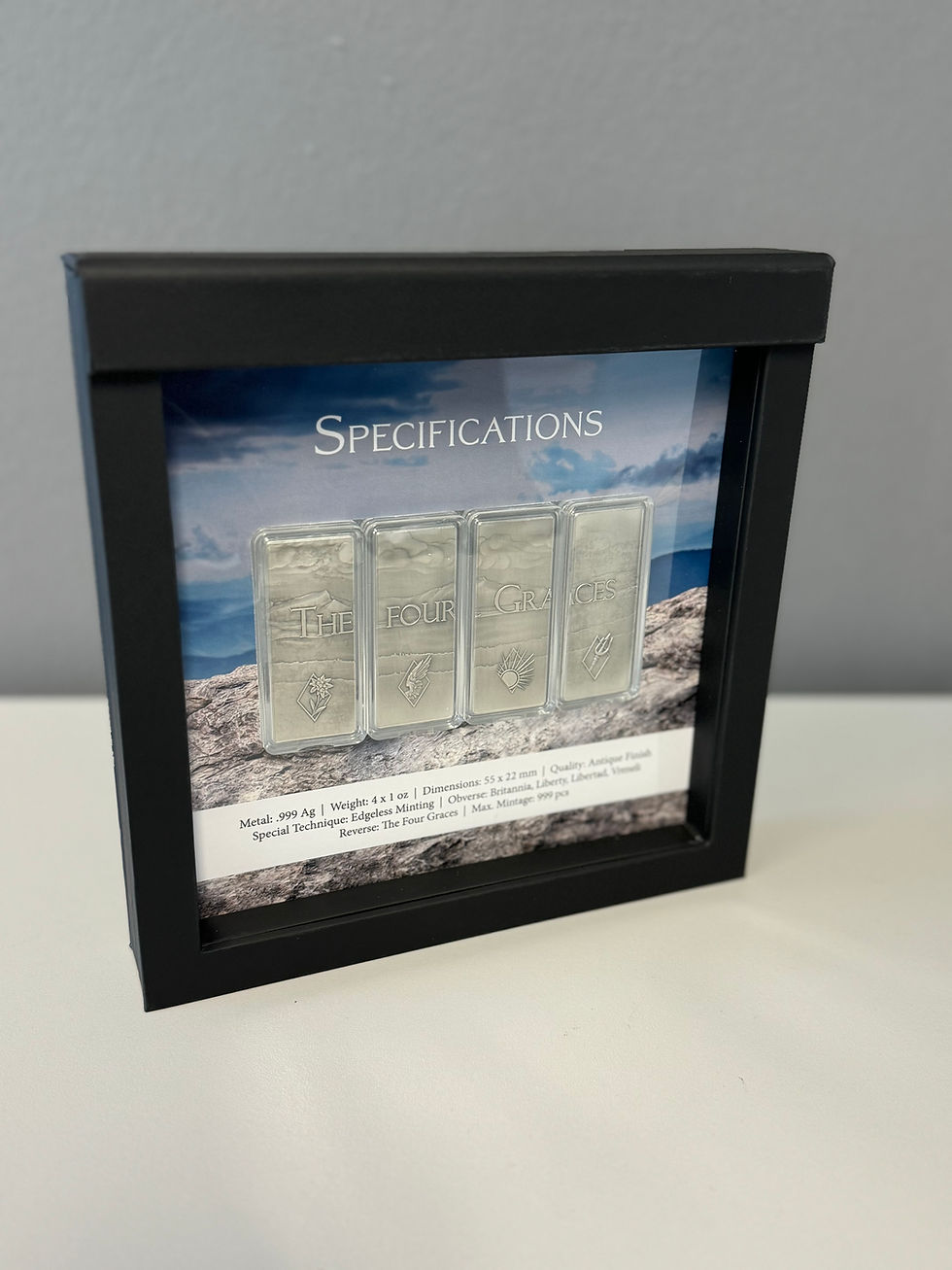 Miniature : THE FOUR GRACES Set 4 X 1oz .999 Silver Bar 2024