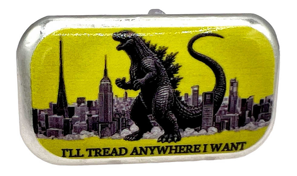 Thumbnail: I'll Tread Anywhere I Want (Godzilla) Colorized 2 oz 99.9 Silver Cast Bar