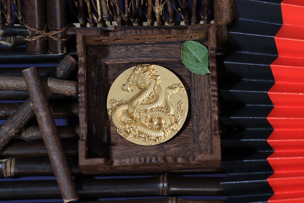 Thumbnail: NINE DRAGON: INFERNO TORCH DRAGON Gold Glided 5 Oz Silver 18888 Franc Chad 2024