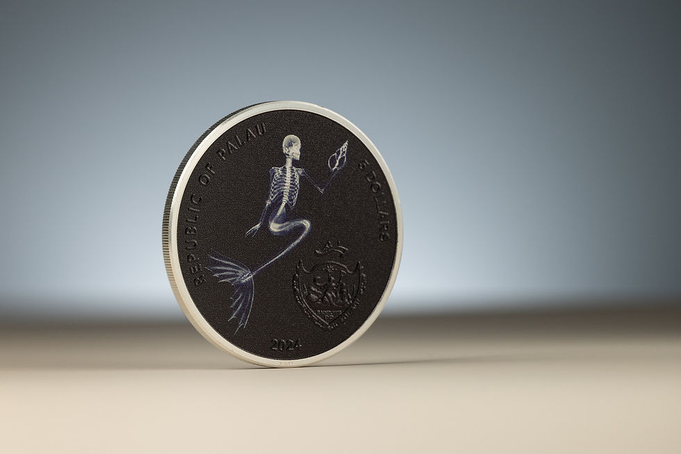 Miniature : LAST MERMAID X Ray 1 Oz Silver Coin 5$ Palau 2024