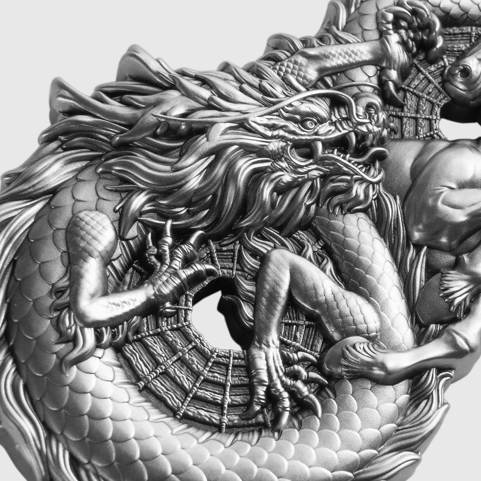 Thumbnail: Figure 8 Dragon & Horse - 3 oz 999 Fine Silver 5 Tala Samoa 2026