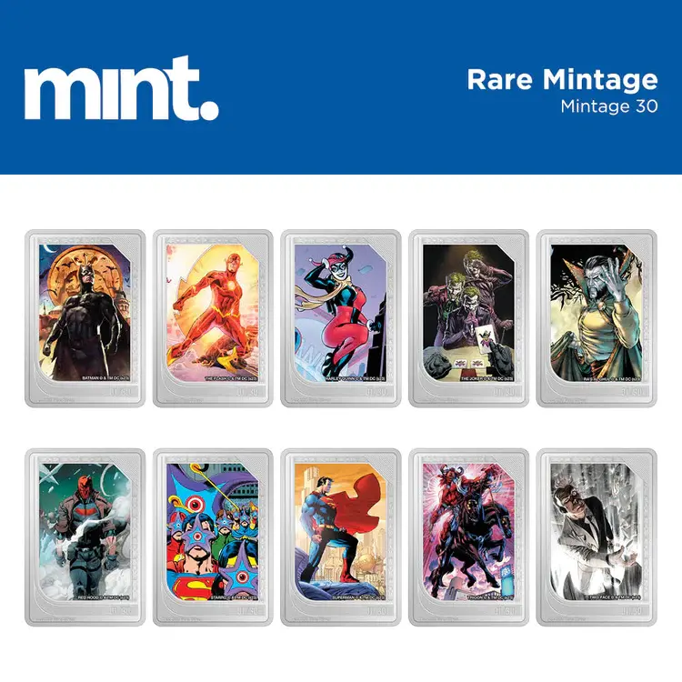 Miniatura: 2023 Niue Mint Trading Coins - DC UNIVERSE 2 x 1 oz Silver Coin Set