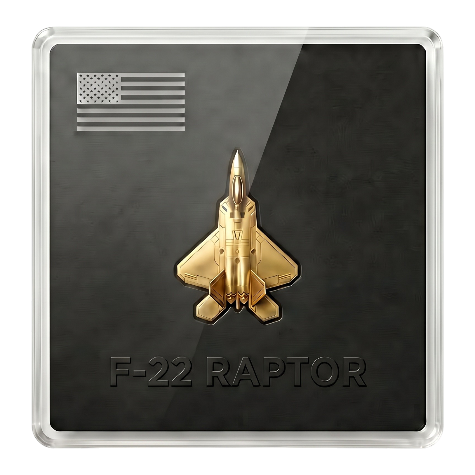 F22 RAPTOR 1/20G 999.9 High Relief Gold Bullion in Assay Card