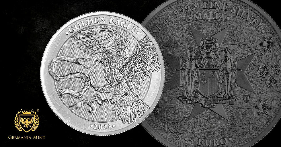 Miniatura: 2023 Malta Golden Eagle 5 Euro 1 oz 999.9 Silver BU