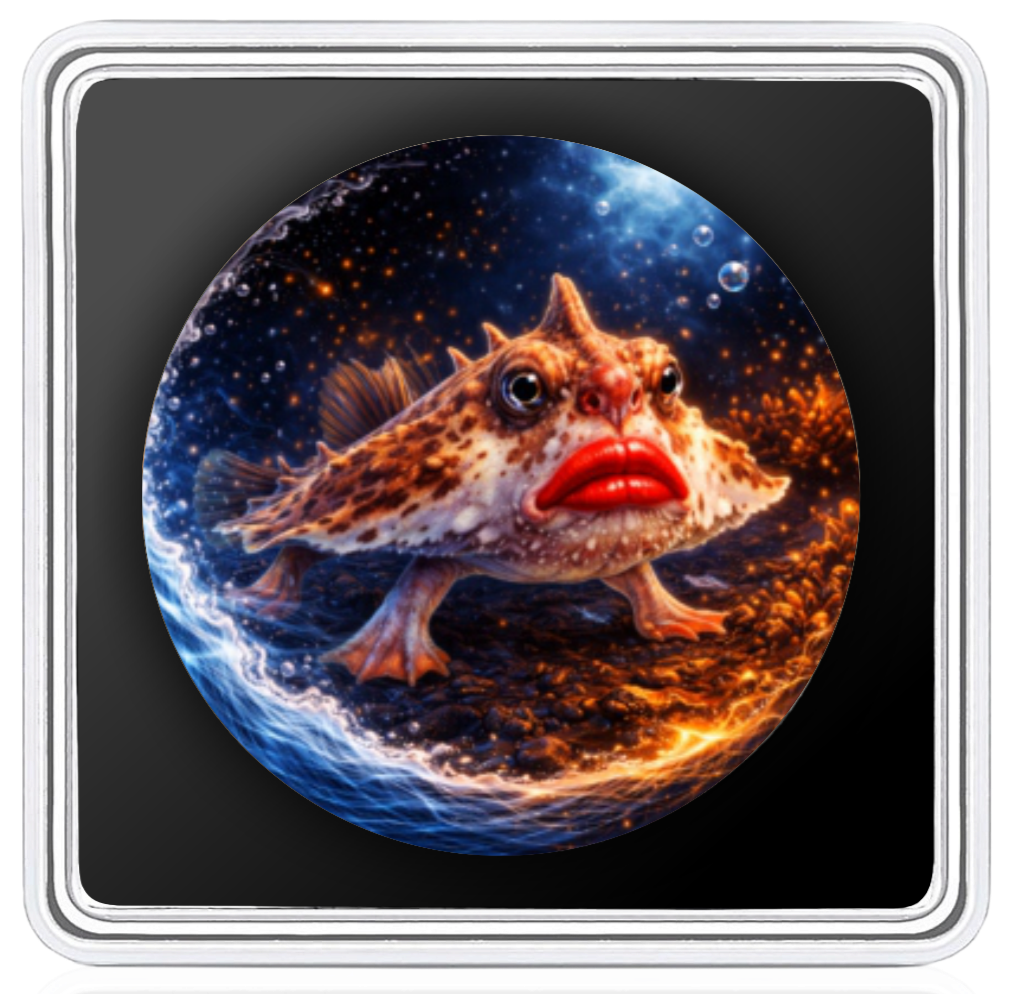 Red-Lipped Batfish: Deepsea Monsters Series - 1oz .999 Silver Coin - 1$ usa 2026